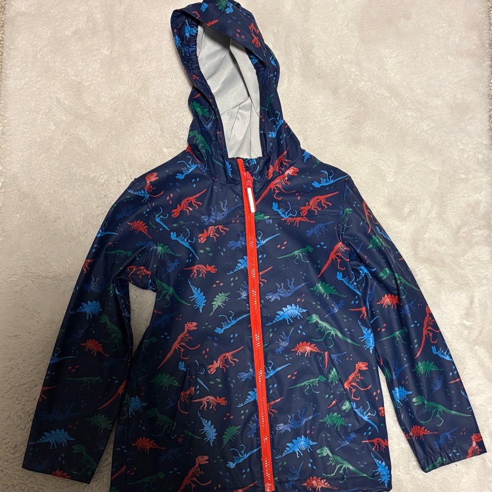 Kids Dinosaur Print Rain Jacket